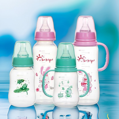 5oz 130ml Standard Babynahrungsflasche mit doppeltem Griff PP FDA EN14350 zertifiziert