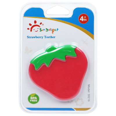 BABY-Silikon Teether BPA Gummifreie 3-monatige Erdbeer