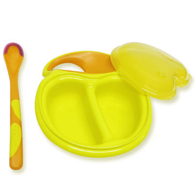 Griff-Baby-Fressnäpfe und Löffel BPA FREIE gelbe einfache