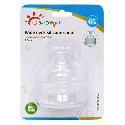 Nahrungsmittelgrad-schneller Fluss-breiter Hals-Gummibaby-Silikon-Nippel