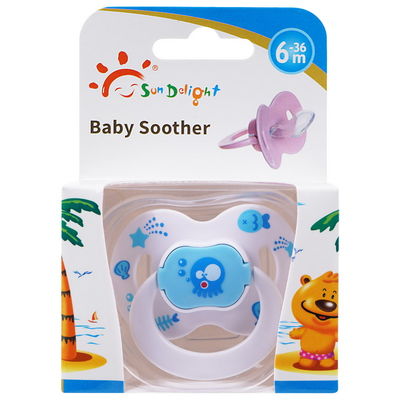 Riss beständiges rosa blaues ABS Friedensstifter-Silikon-Baby Soother