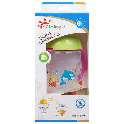 Verschütten Sie nicht 2 in 1 freier 6-monatiger das 6 Unzen-Baby Sippy-Schale BPA