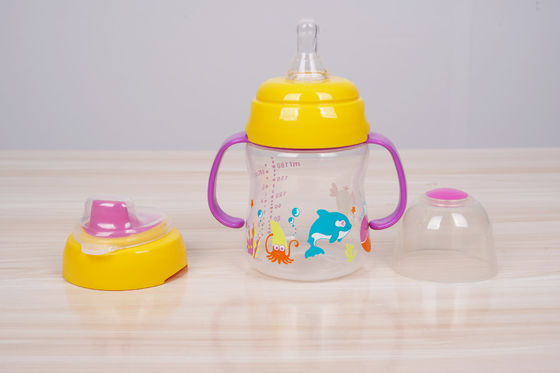 2 in 1 freier 6-monatiger 6 Unzen-Baby Sippy-Schale des Nippel-Sogbpa
