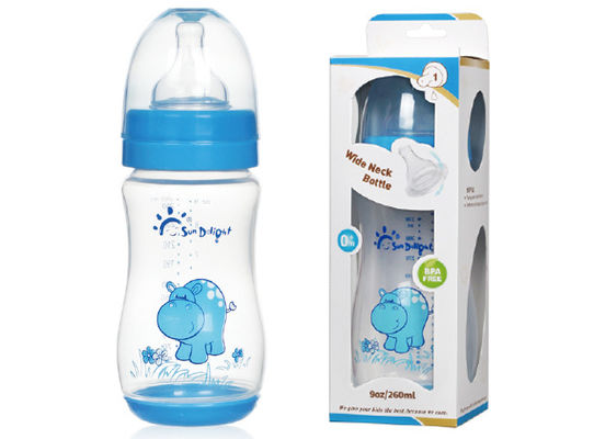 Geruchlose 9oz 260ml breite Polypropylen-Baby-Flaschen des Hals-Bogen-pp.